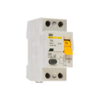 Выключатель дифференциального тока IEK MDV10-2-016-030 белый