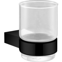 Стакан Aquanet стекло с держателем черн.мат (5684MB)