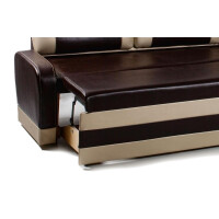 Угловой диван-кровать Бител Маэстро шоколад/бежевый