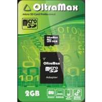Карта памяти OltraMax MicroSD 2GB + адаптер SD
