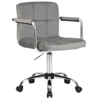 Офисное кресло Dobrin Terry серый велюр MJ9-75/хромированная сталь