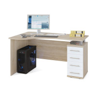 Компьютерный стол Сокол КСТ-104.1 правый дуб сонома/белый