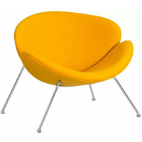 Кресло дизайнерское Dobrin Emily жетлый AF13/хромированная сталь