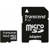 Карта памяти Transcend microSDHC 16GB Class10 + SD адаптер