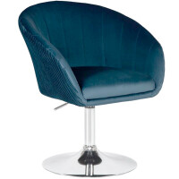 Кресло дизайнерское Dobrin Edison синий велюр 1922-20/хром
