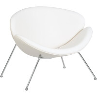 Кресло дизайнерское Dobrin Emily букле белый/хромированная сталь