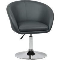 Кресло дизайнерское Dobrin Edison серый/хром