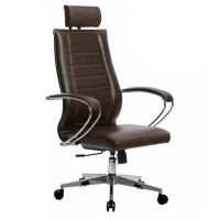 Офисное кресло Метта К-32 хром экокожа темно-коричневый 532480