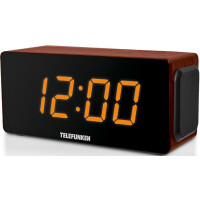Радиобудильник Telefunken TF-1566U коричневый/оранжевый