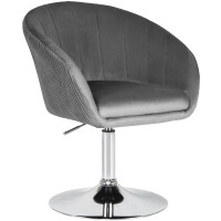 Кресло дизайнерское Dobrin Edison серый велюр 1922-19/хром