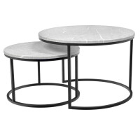 Набор кофейных столиков Bradex Home Tango светло-серый мрамор/черными ножками