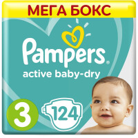 Подгузники Pampers Active Baby-Dry 6-10 кг 124 шт
