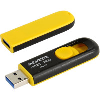 Флеш-диск A-Data 16Gb UV128 черный/ желтый (AUV128-16G-RBY)