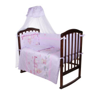 Детский комплект постельного белья Ifratti Мишутка на розовом 7 предметов КВ-113