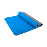 Коврик для йоги Starfit FM-201 TPE 173x61x0,4 см синий/серый