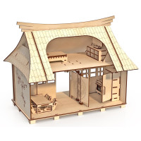 Кукольный домик Happykon Сакура с мебелью HK-D014