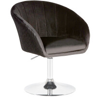 Кресло дизайнерское Dobrin Edison черный велюр 1922-21/хром