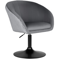Кресло дизайнерское Dobrin Edison Black серый велюр 1922-19/черный