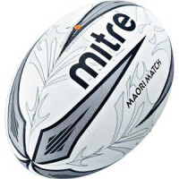 Мяч для регби Mitre Maori Match (BB4109), размер 5, цвет бело-черно-серебристый