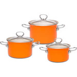 Набор посуды Emalia Olkusz Flox оранжевый