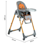 Стульчик для кормления Amarobaby Elegant серый (AB23-23EL/11)