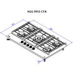 Встраиваемая газовая варочная панель Korting HGG 9955 CTN