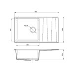Кухонная мойка GranFest GF-LV-860L графит