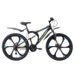 Велосипед Black One Totem FS 26 D FW черный/зеленый/серый (H