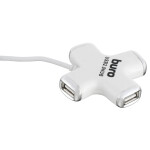 Разветвитель USB 2.0 Buro BU-HUB4-0.5-U2.0 Cross белый