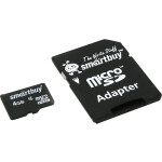 Карта памяти Smartbuy MicroSDHC 4GB Class4+SD адаптер