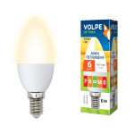 Светодиодная лампа Volpe LED-C37-6W/WW/E14/FR/O (10214)