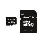 Карта памяти Qumo MicroSDHC 8GB Class10 + адаптер