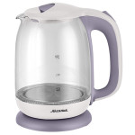 Чайник электрический Аксинья КС-1020 белый/фиолетовый