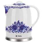 Чайник электрический Delta DL-1233B синие цветы