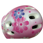 Шлем защитный NovaSport MV6-2 белый/розовый с цветами